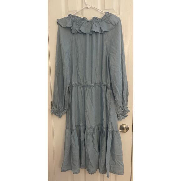 RALPH LAUREN Women's Blue Tie Blouson Sleeve Split Blouson Dress, A66 - Picture 1 of 10